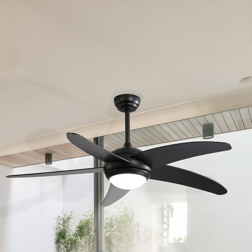 Spector 52'' Ceiling Fan LED Light DC Black-1954802706266853383