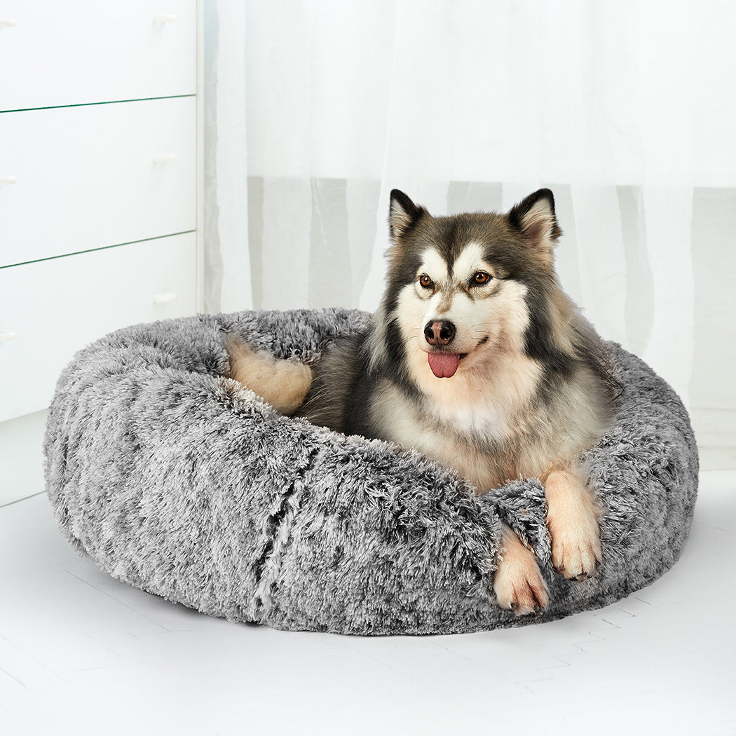 PaWz Pet Bed Cat Dog Donut Nest Calming XL Charcoal X-Large-1954802520169779207