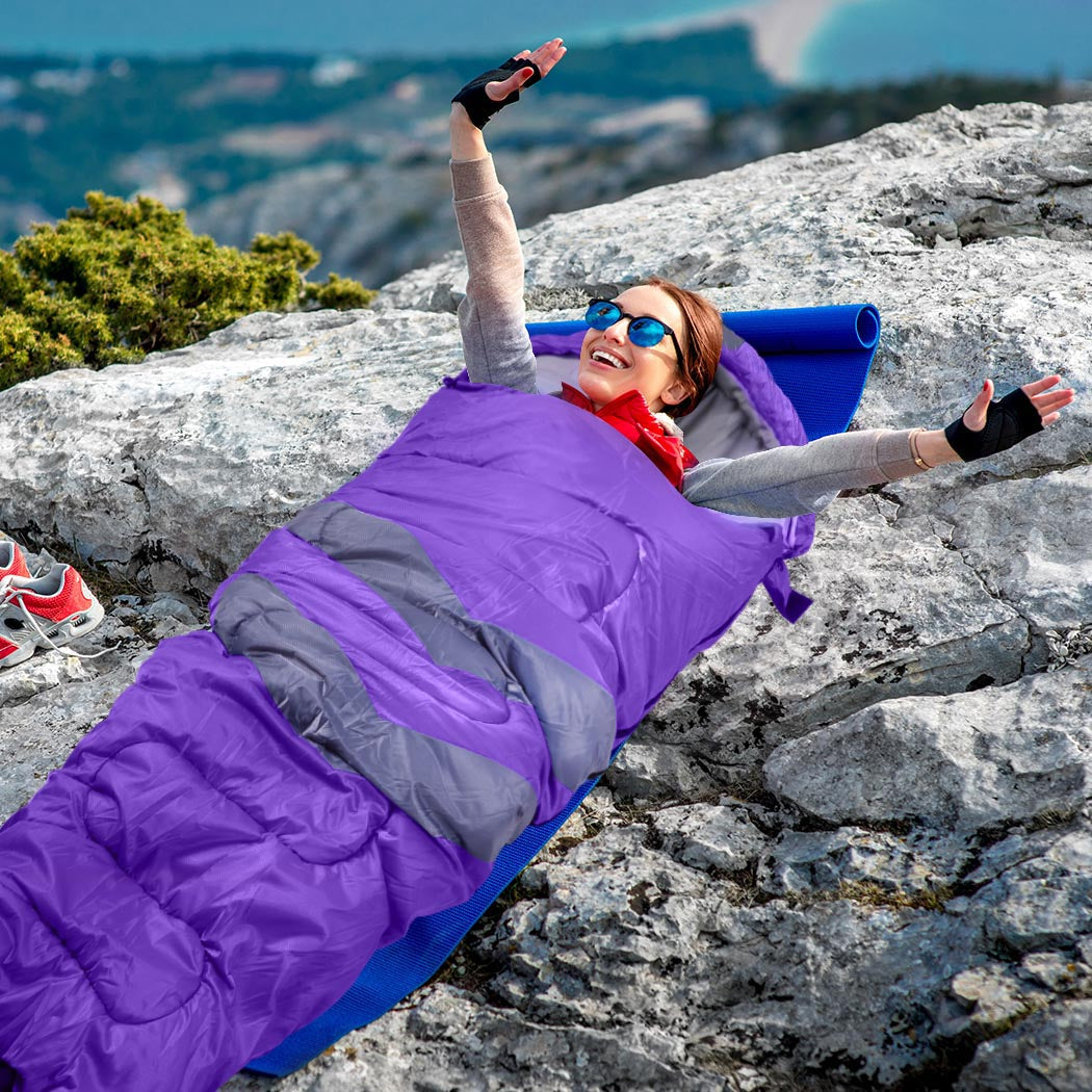 Mountview Single Sleeping Bag Bags Outdoor Purple-1954802651778650119