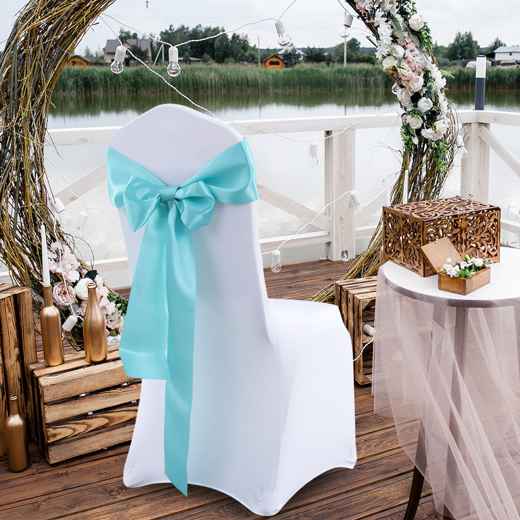 50x Satin Chair Sashes Cloth Cover Wedding Tiffany-1954802695655264262