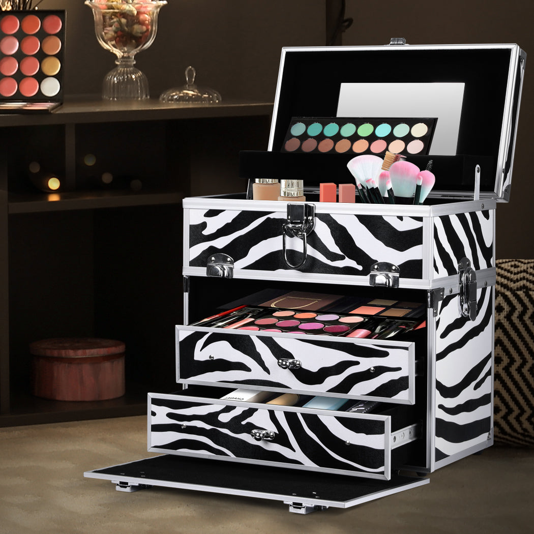 Professional Makeup Cosmetic Case Organizer Zebra-1919892884560154631