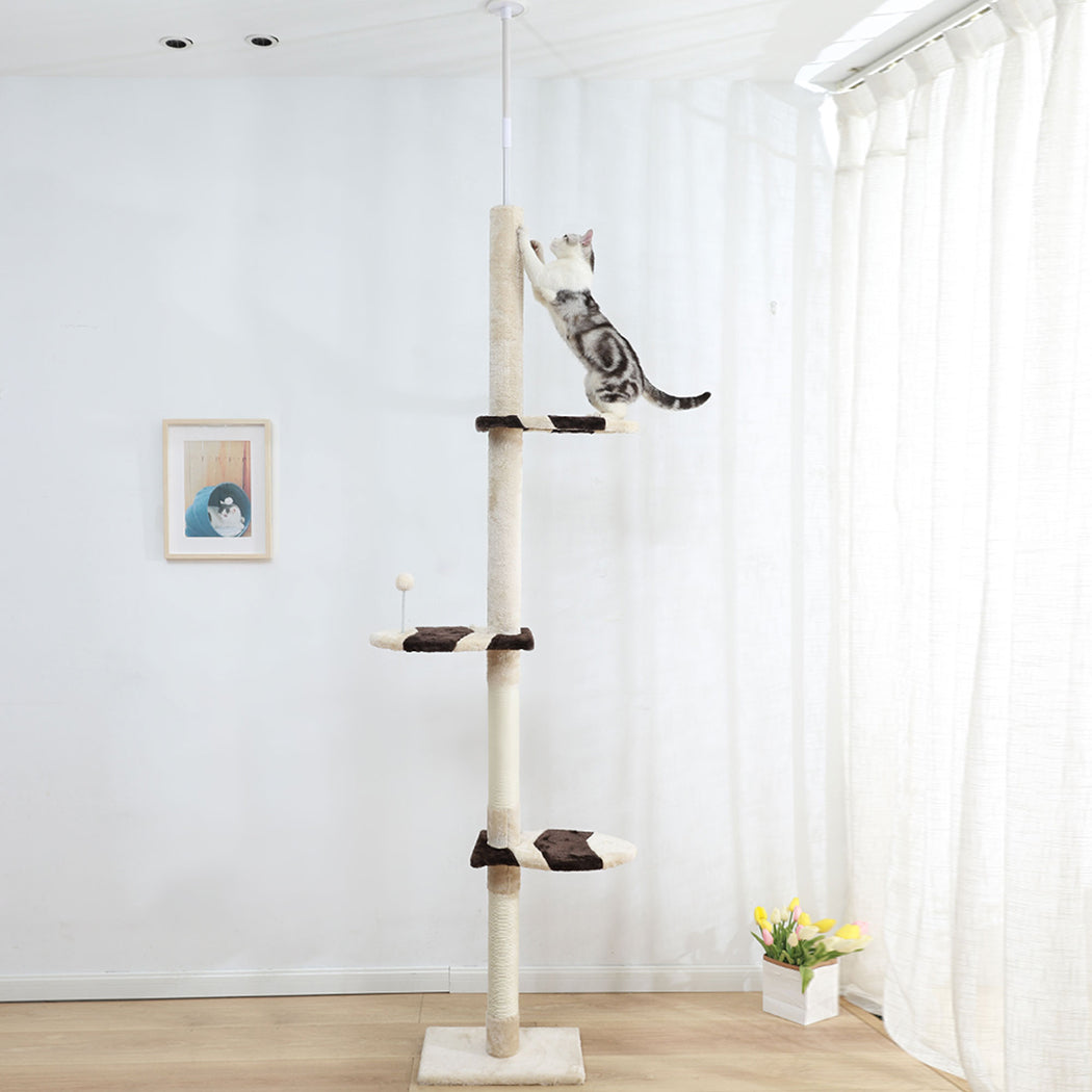 PaWz Cat Scratching Post Tree Condo Beige-1910112462129205255