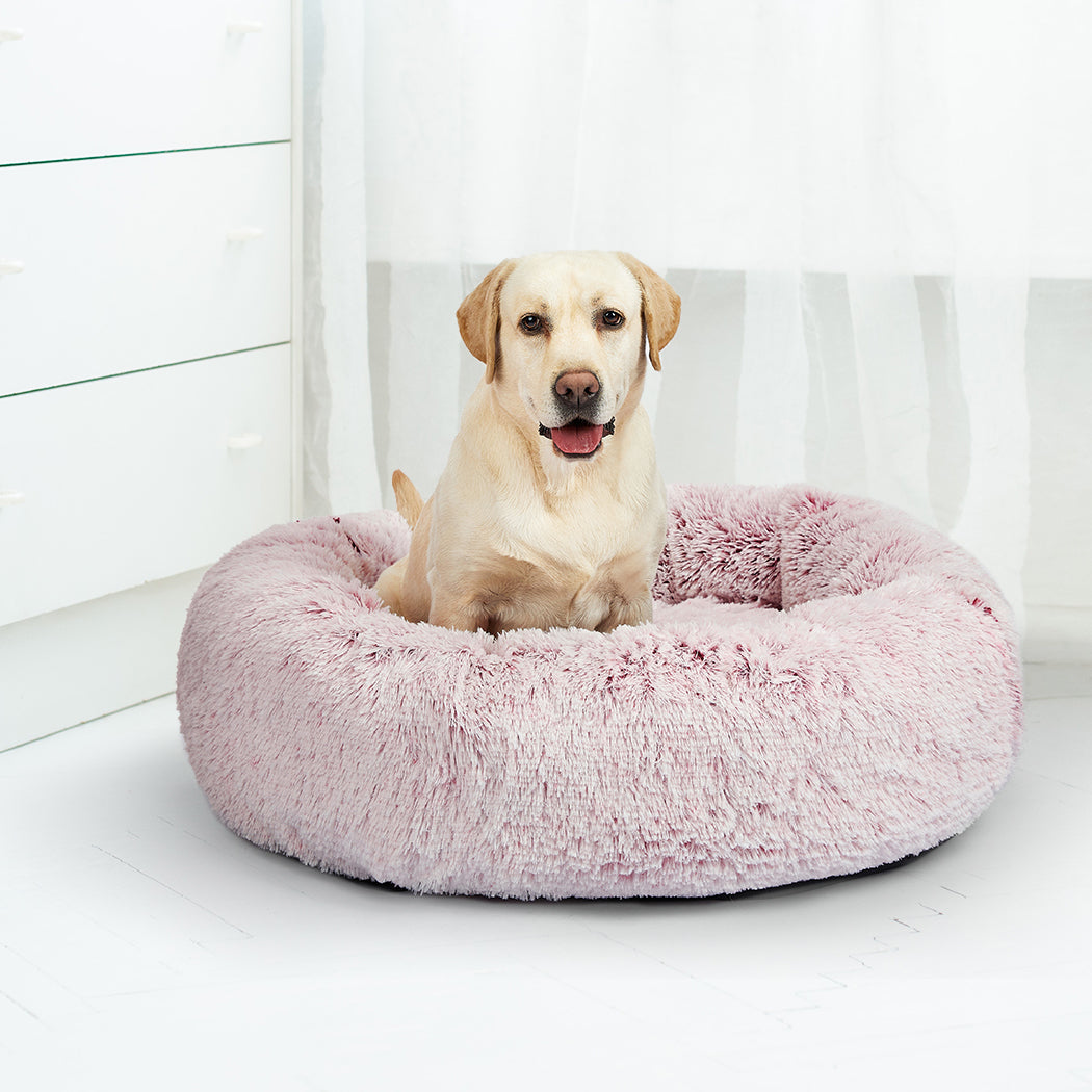 PaWz Pet Bed Cat Dog Donut Nest Calming XXL Pink XX-Large-1954802521981718535