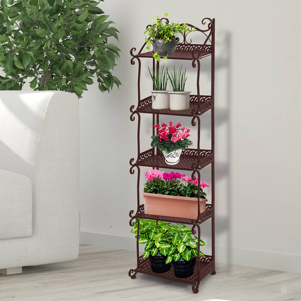 Levede Plant Stand 5 Tiers Outdoor Indoor Bronze-1910112301663522823