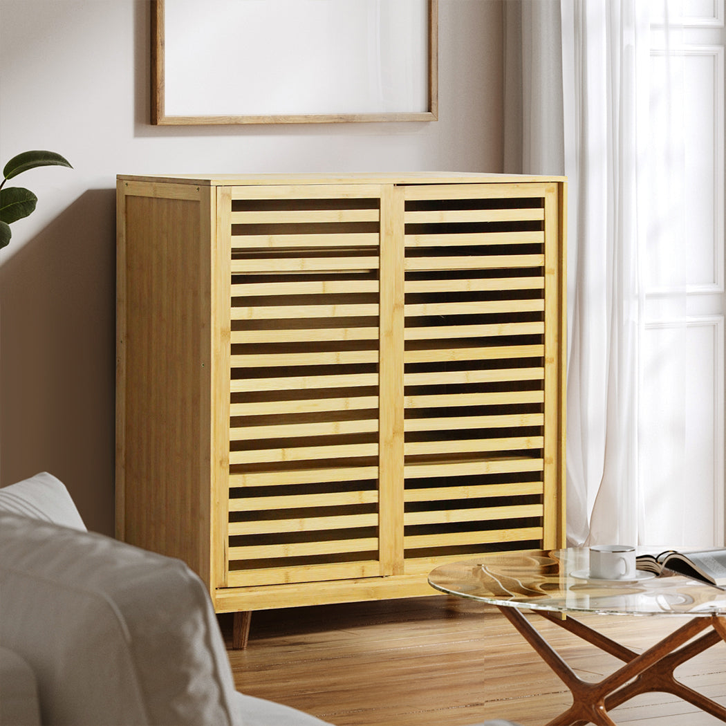 Levede Bamboo Storage Cabinet Freestanding Natural-1954802383469023238