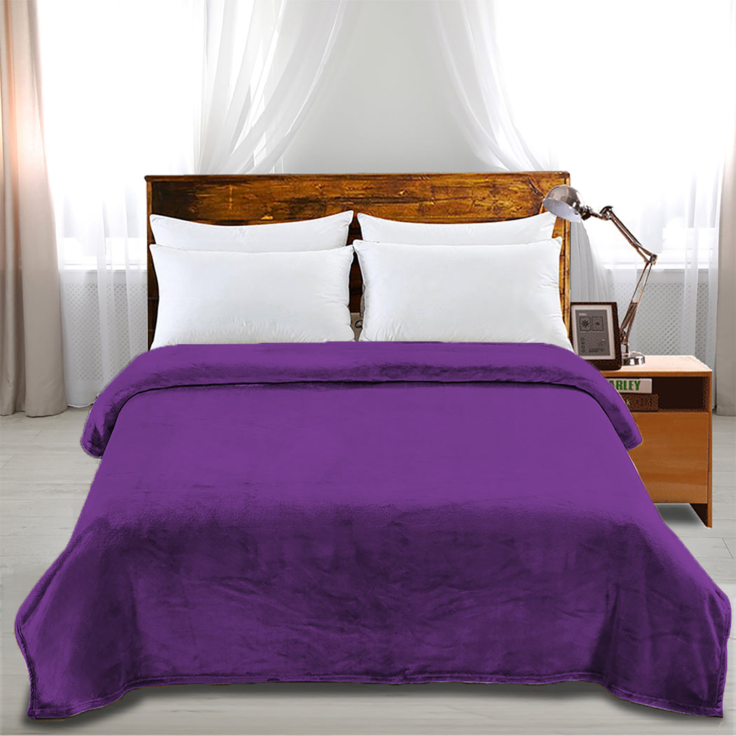 DreamZ 320GSM 220x240cm Ultra Soft Mink Aubergine Queen-1954802936748052487
