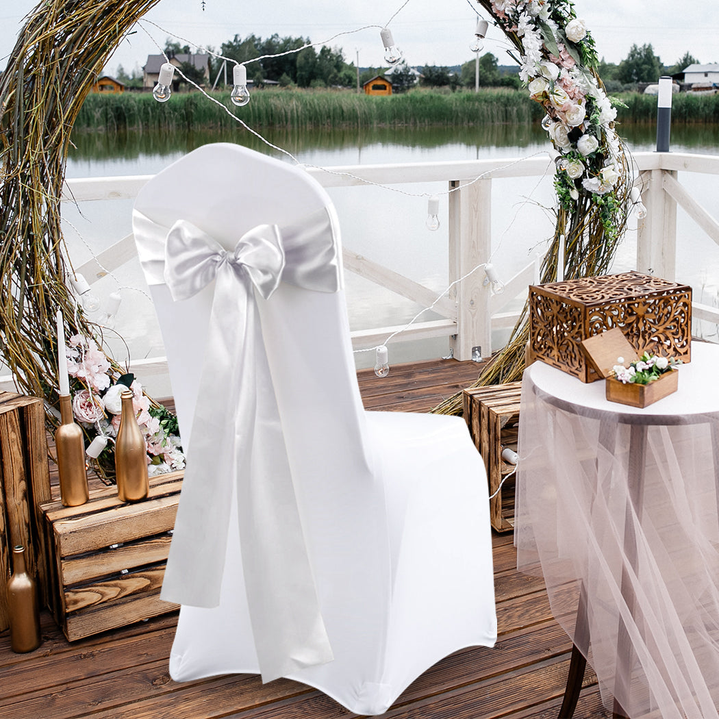 50x Satin Chair Sashes Cloth Cover Wedding-1954802401676496902