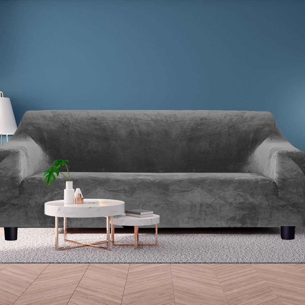 Marlow Sofa Covers 4 Seater High Stretch Grey-1910112338023944199