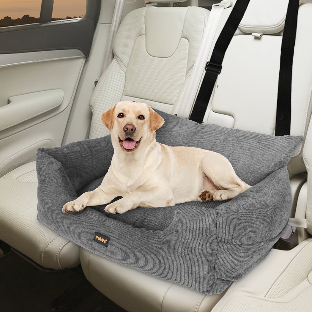 PaWz Pet Car Booster Seat Dog Protector L Grey Large-1954802559369744390