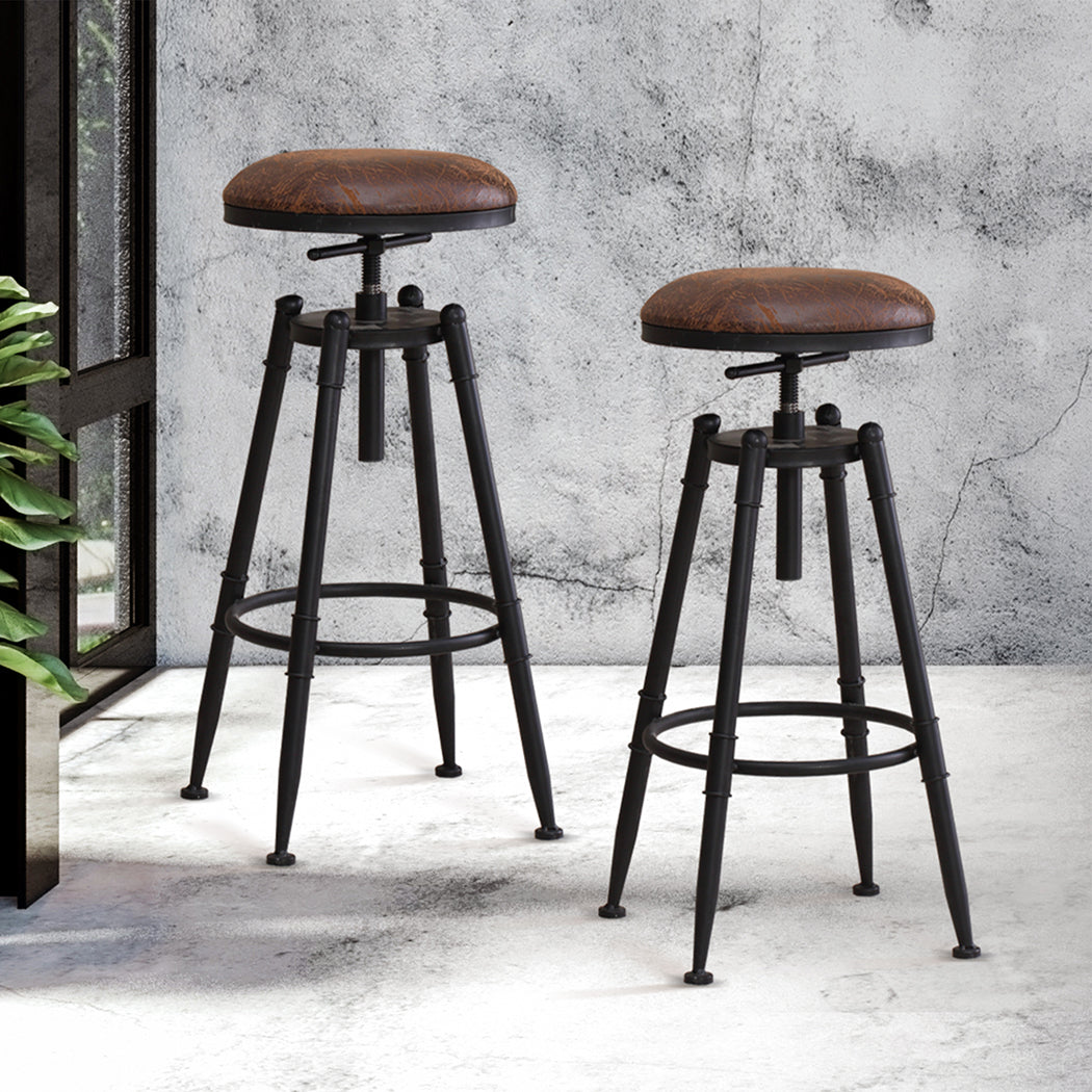 Levede 2x Industrial Bar Stools Kitchen-1954802949054140422