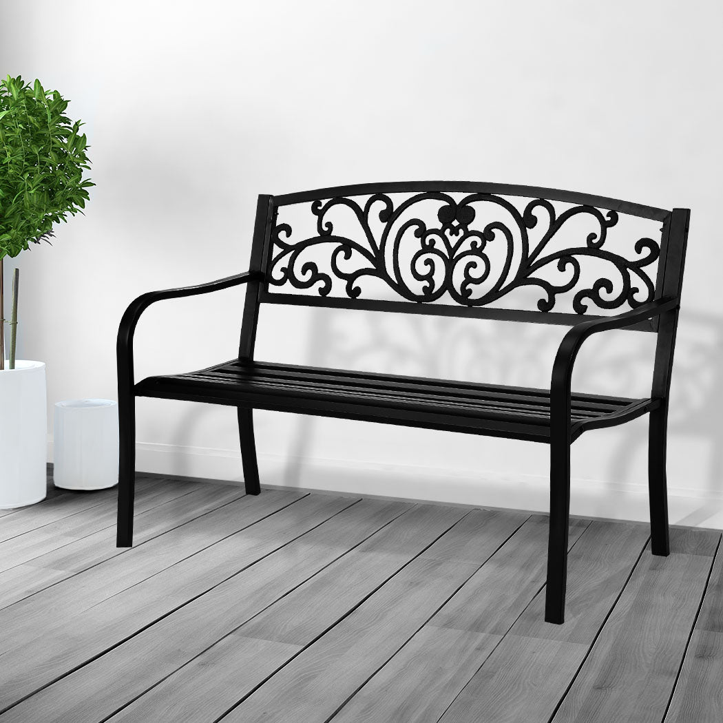 Levede Garden Bench Seat Outdoor Furniture Black-1919892867602583558