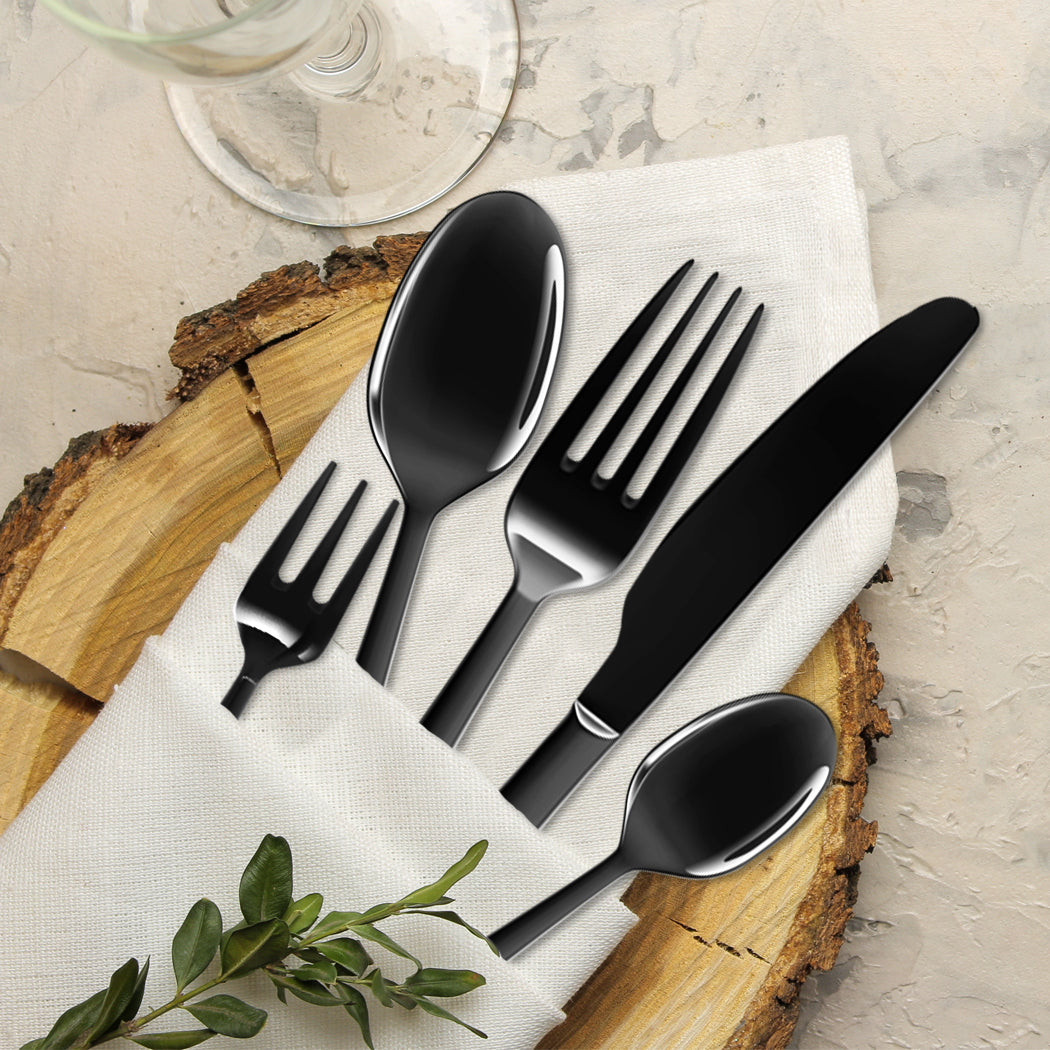 Stainless Steel Cutlery Set Travel Knife Black-1954802793915224071