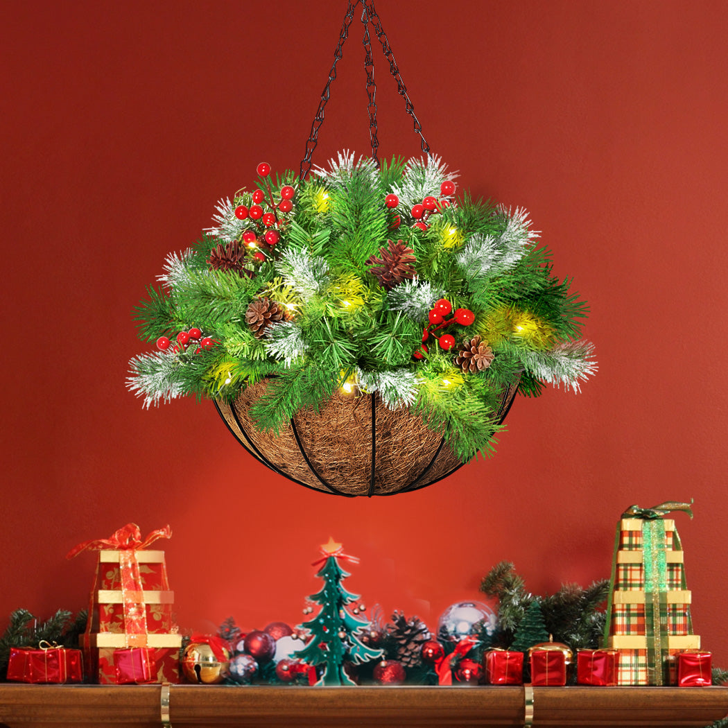 Santaco Christmas Hanging Basket Ornaments 20CM-1919892823520448519