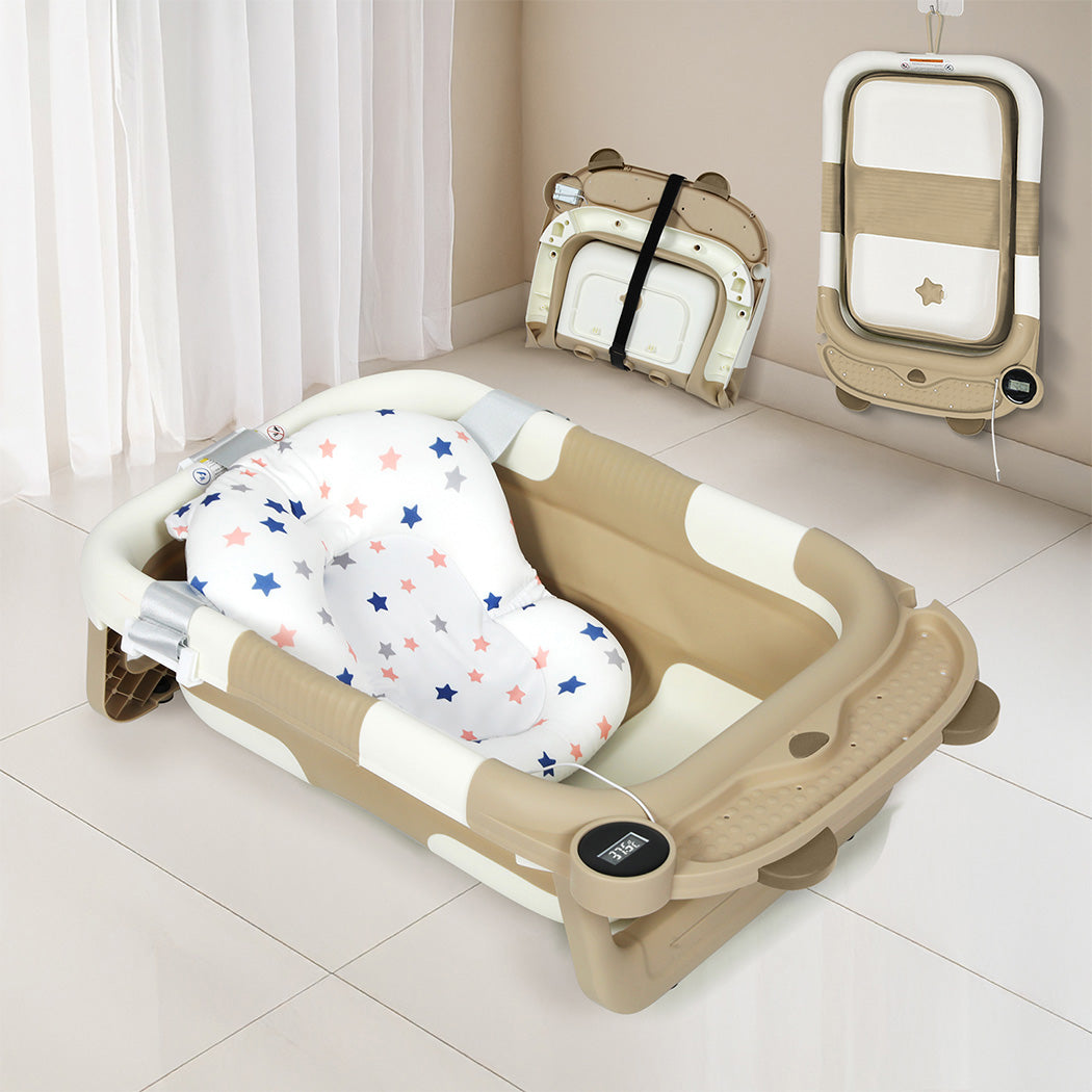 Bopeep Foldable Baby Bathtub 0-15months Beige-1954802472904167431
