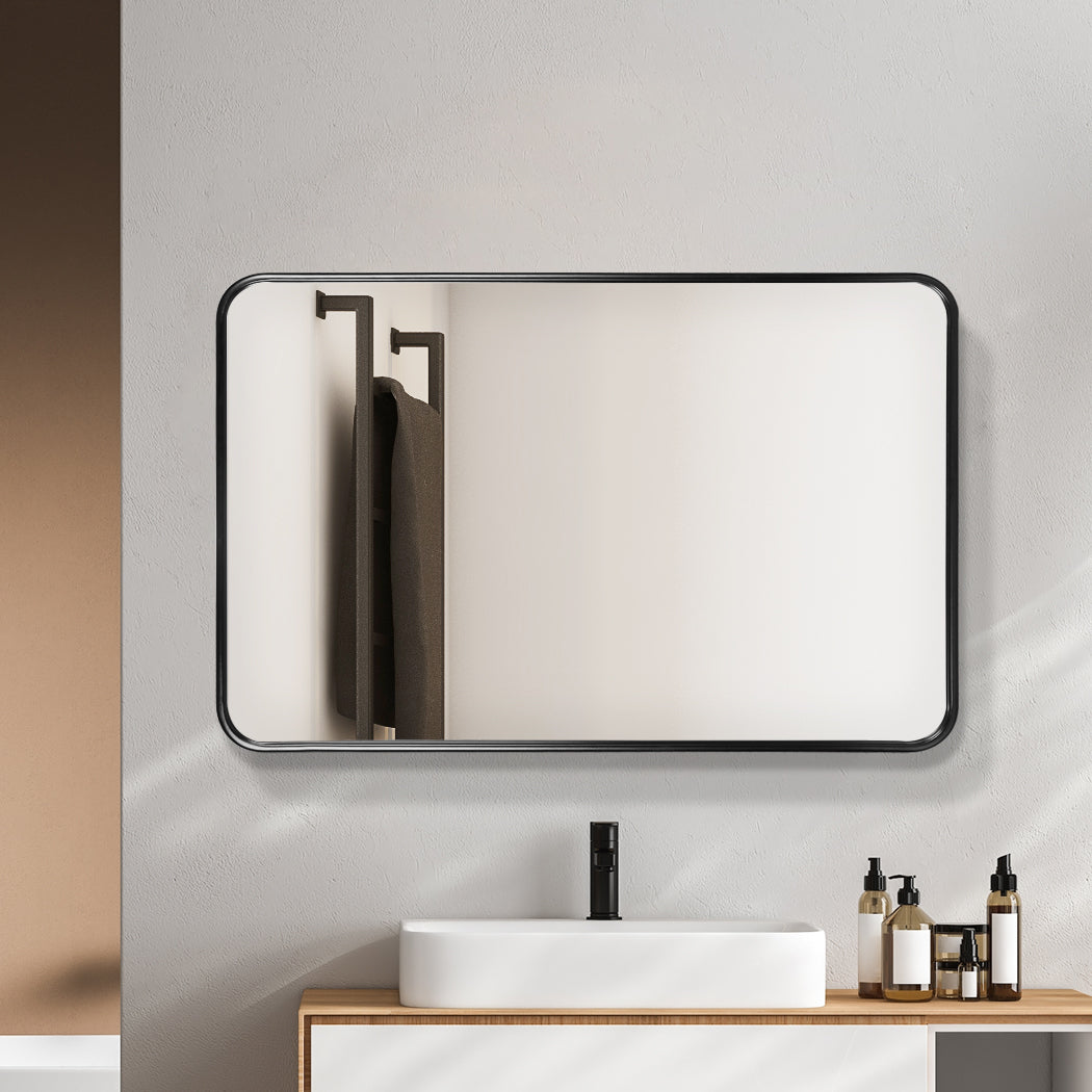 Yezi Wall Mirror Rectangle Bathroom Black-1954803007170416647
