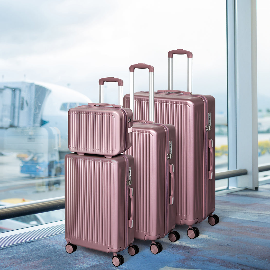 Slimbridge Luggage Suitcase Trolley Rose gold 4pc 14"+20"+24"+28"-1954802820972679175