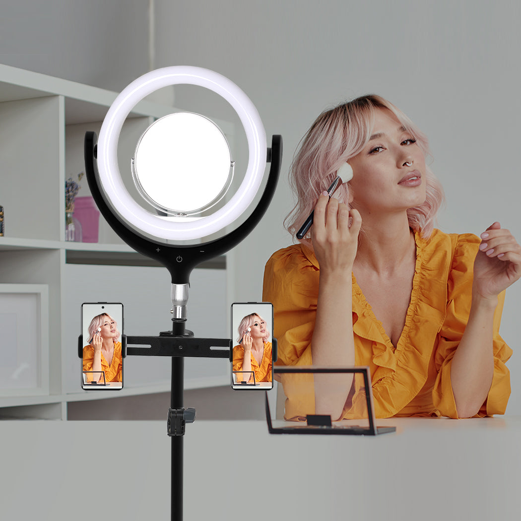 LED Ring Light with Tripod Stand Phone Black-1919892833532252166
