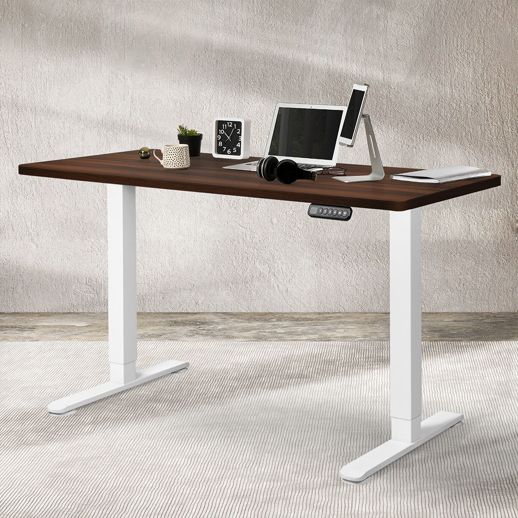 Levede Motorised Standing Desk Adjustable 140cm Walnut 1000x 1MM-1910112995732754439