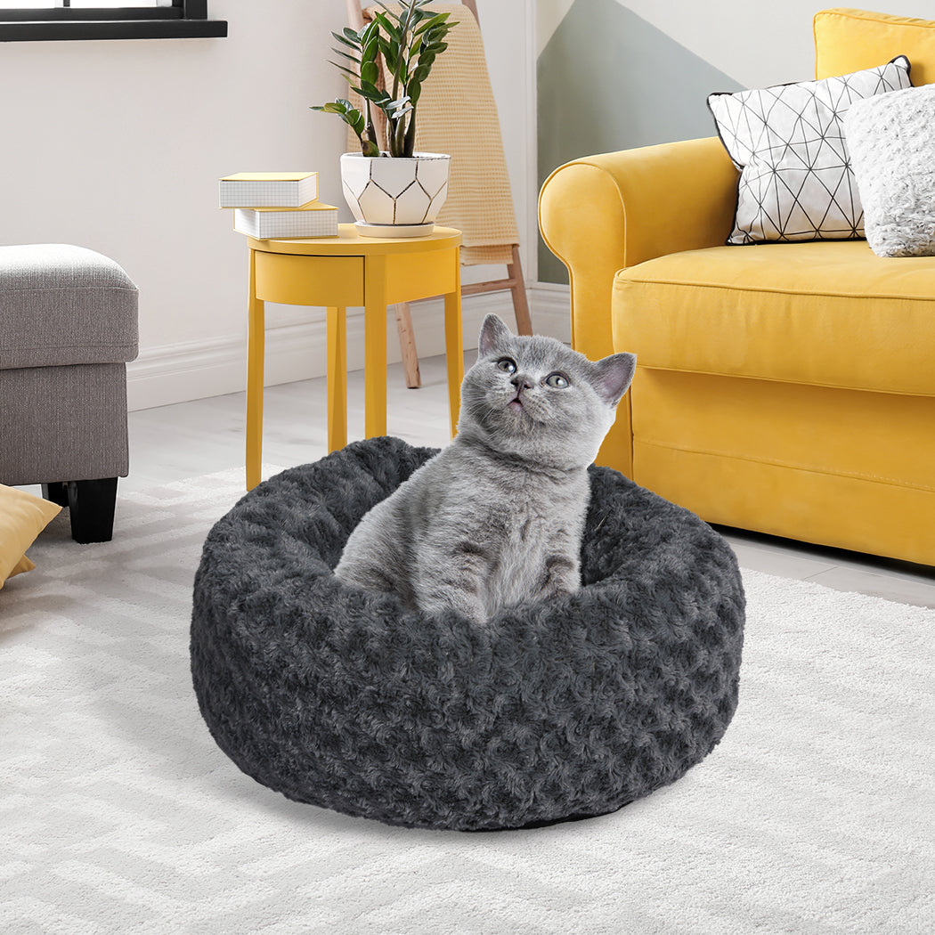PaWz Calming Dog Bed Warm Soft Plush S Dark Grey Small-1910112467904761863