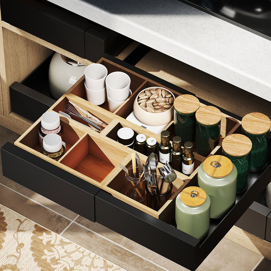 Toque Bamboo Drawer Organizer Multi-Use Storage Box-1973193601135546375