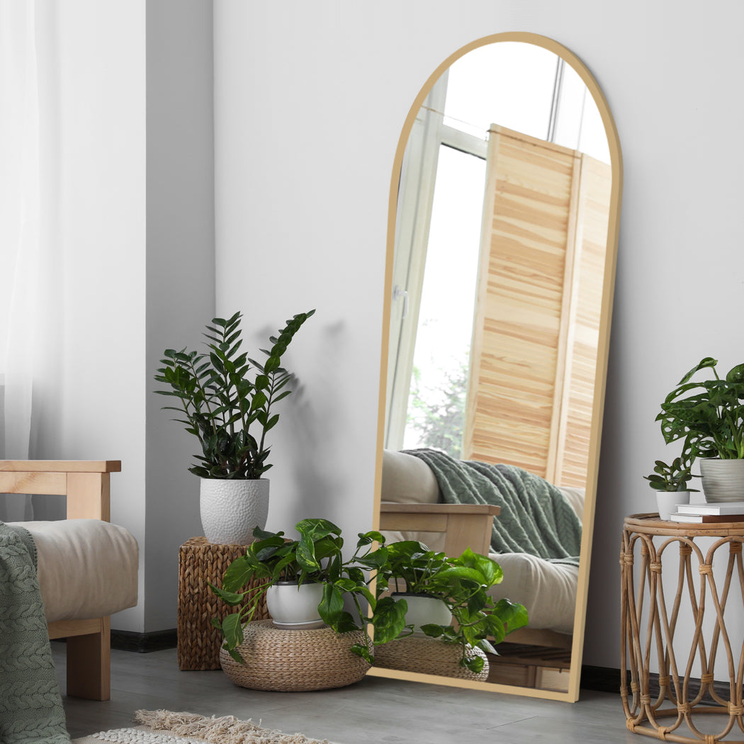 Yezi Floor Mirror Full Length Mirrors 1.8M Gold White-1954803006339944455