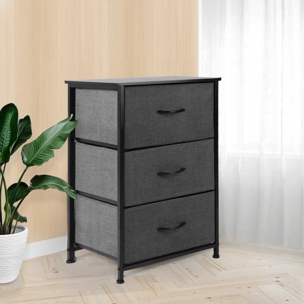 Levede Storage Cabinet Tower Chest Dark Grey-1954802983623593991