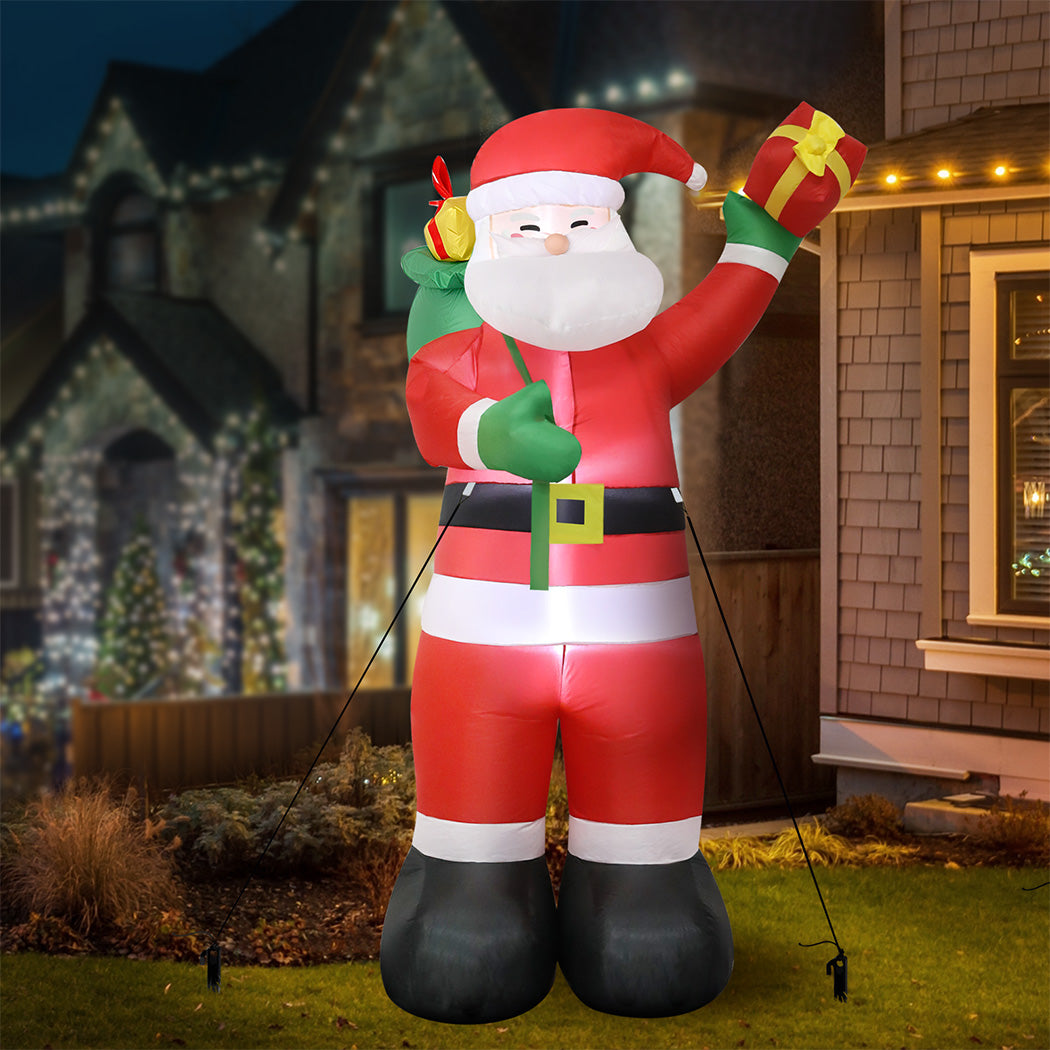 Santaco Inflatable 2.4M Santa Claus LED Christmas Decor-1973194173976809479