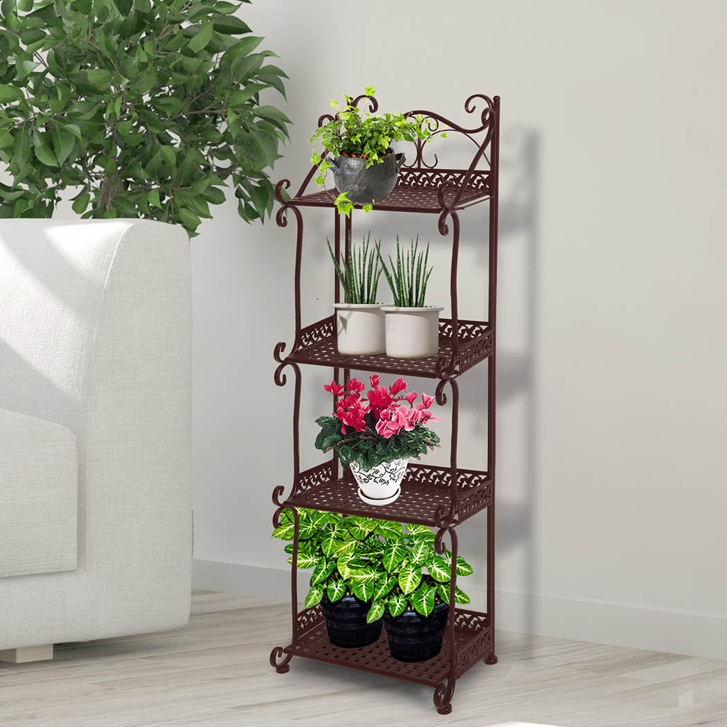 Levede Plant Stand 4 Tiers Outdoor Indoor Bronze-1910112301030182919