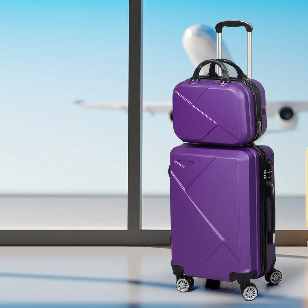 Slimbridge 2pcs 20"Travel Luggage Set Purple-1910112832662409223