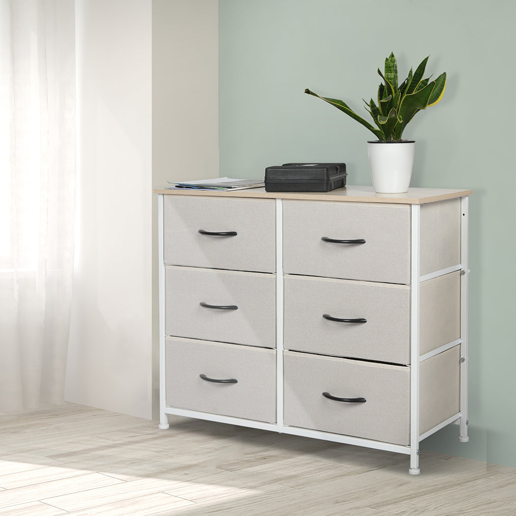 Levede Storage Cabinet Tower Chest Beige-1954802981799071750
