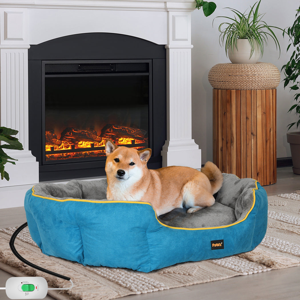 PaWz Electric Pet Heater Bed Heated M Blue Medium-1954802543326531591