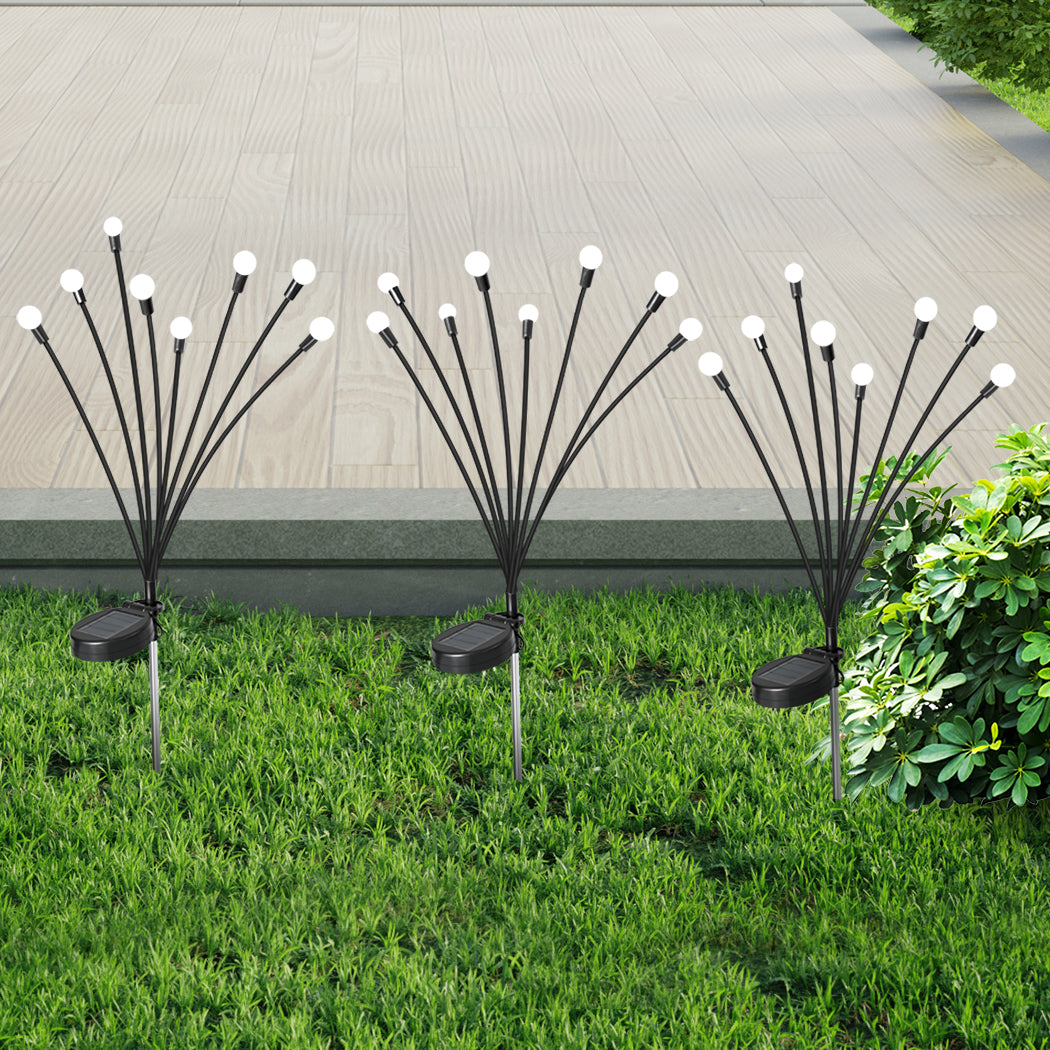 Firfly Solar Lawn Lights 8 LED Outdoor Black-1910112867357691911