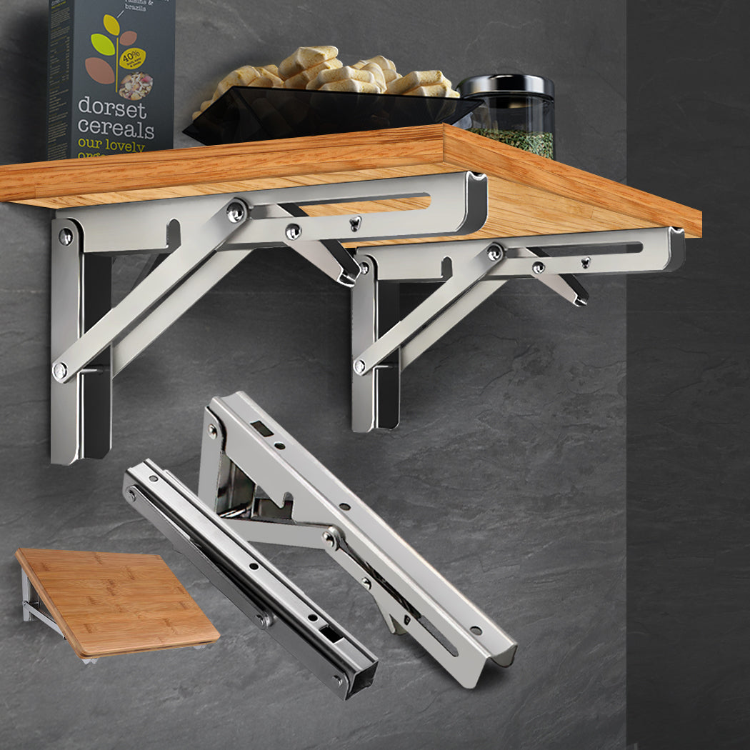 2Pcs 10" Folding Table Bracket Stainless-1910113104658829319