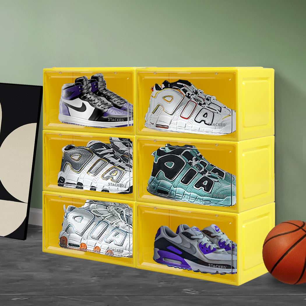 Stacked Sneaker Display Case 6x Clear Yellow-1954802602629795847