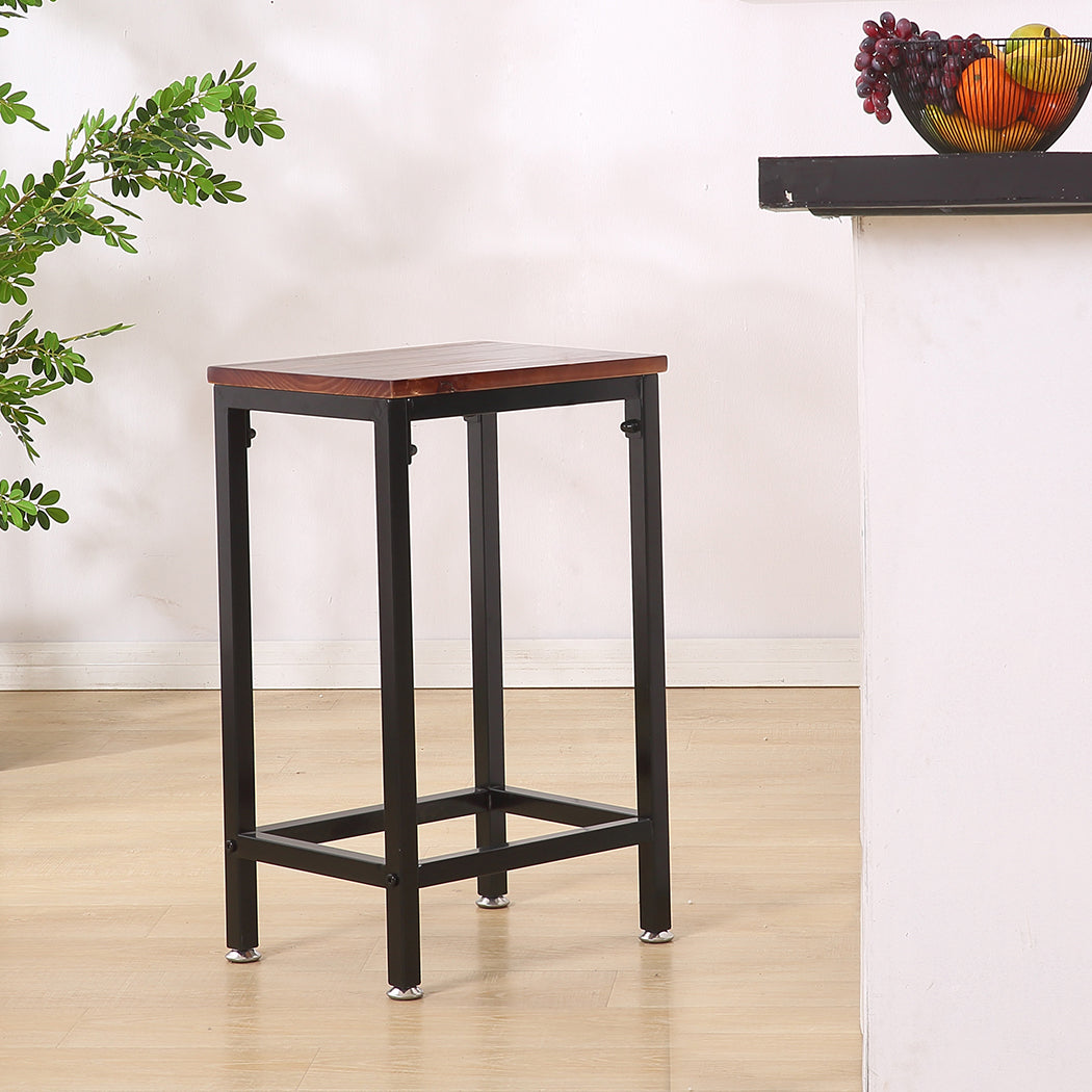 Levede 2x Industrial Bar Stools Wooden-1919892920203350023