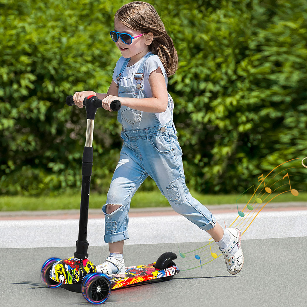 Bopeep Foldable Kids Scooter LED Music Blue-1954802362602360838