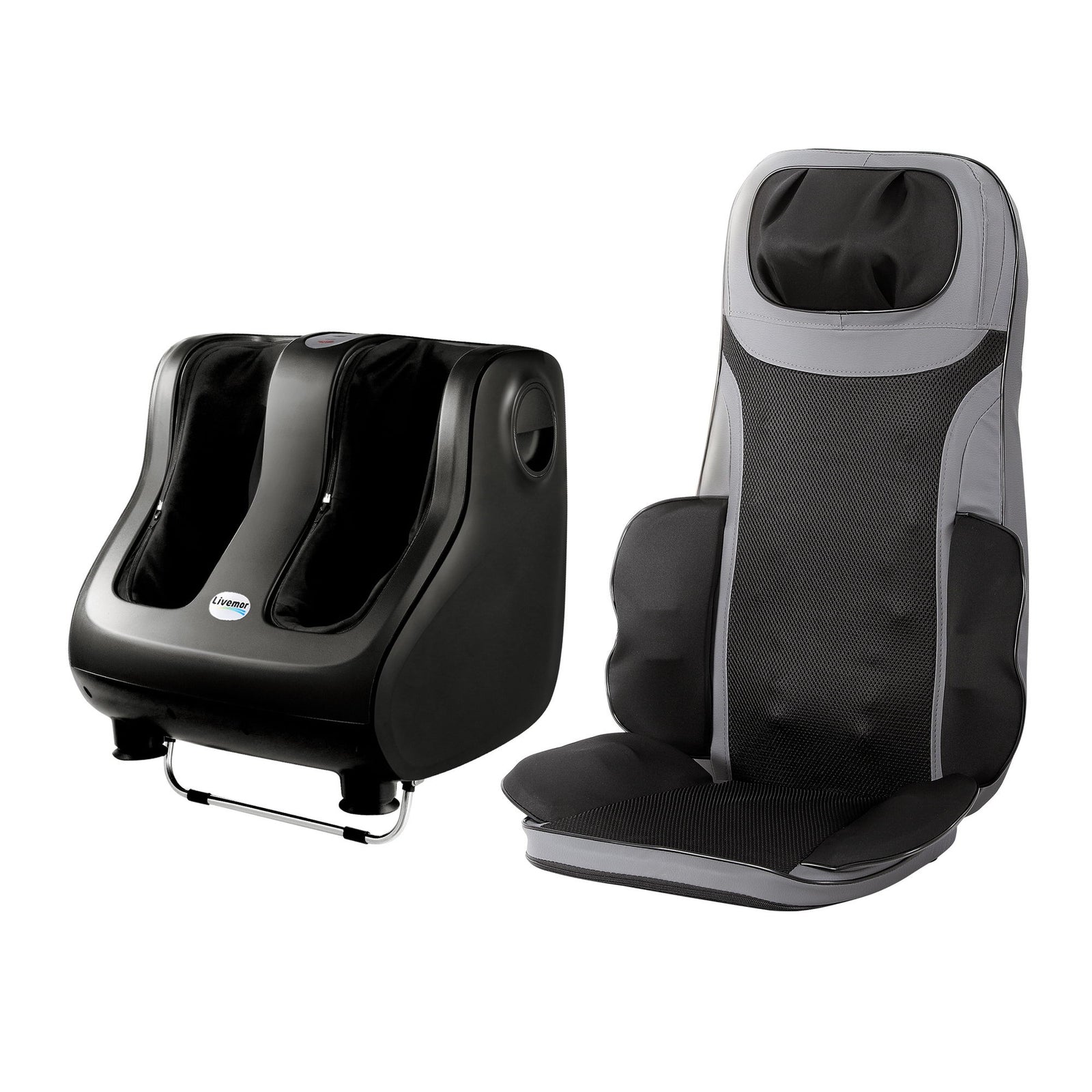 Livemor Full Back Massage Seat Cushion Heating With 360° Foot Massagers