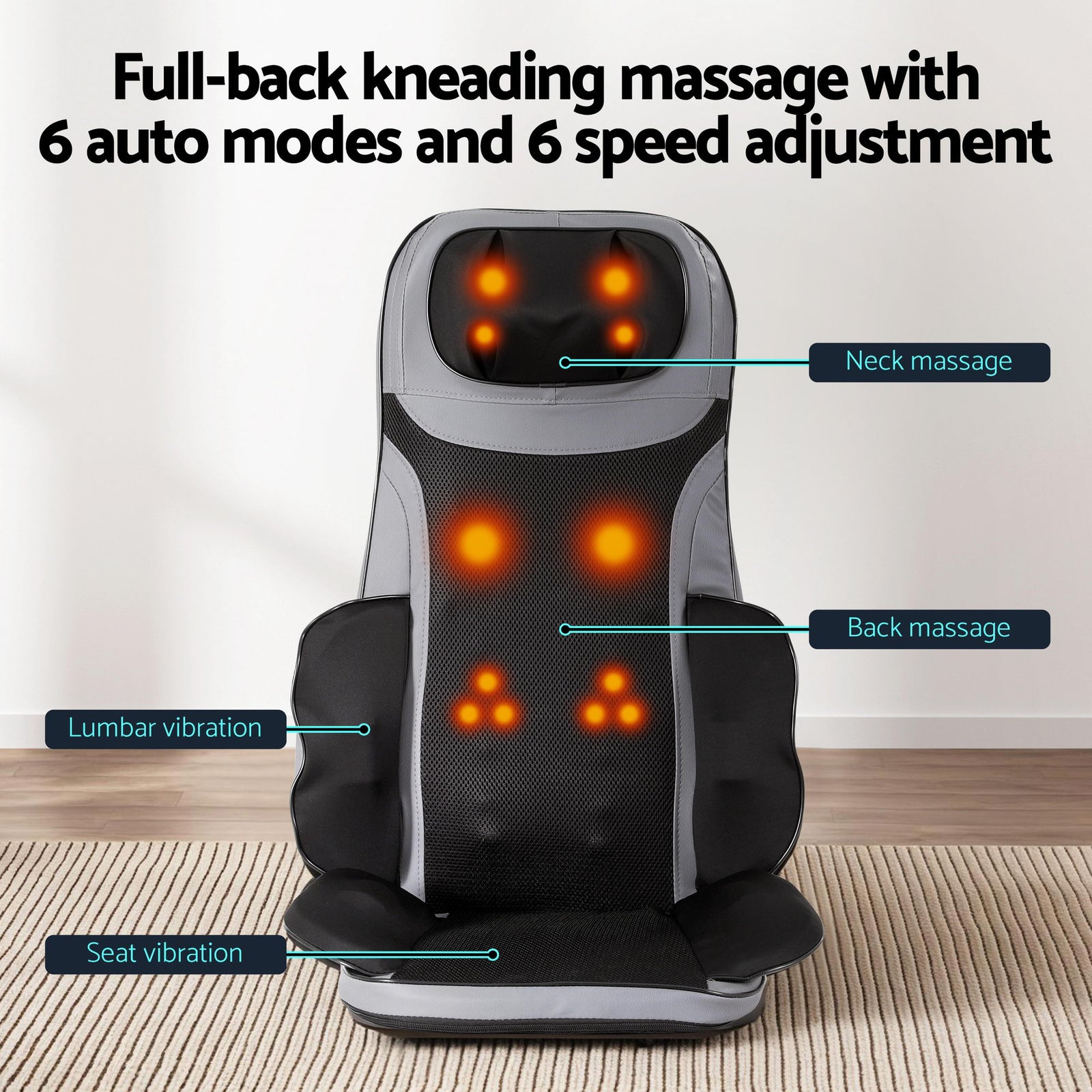 Livemor Full Back Massage Seat Cushion Heating With 360° Foot Massagers