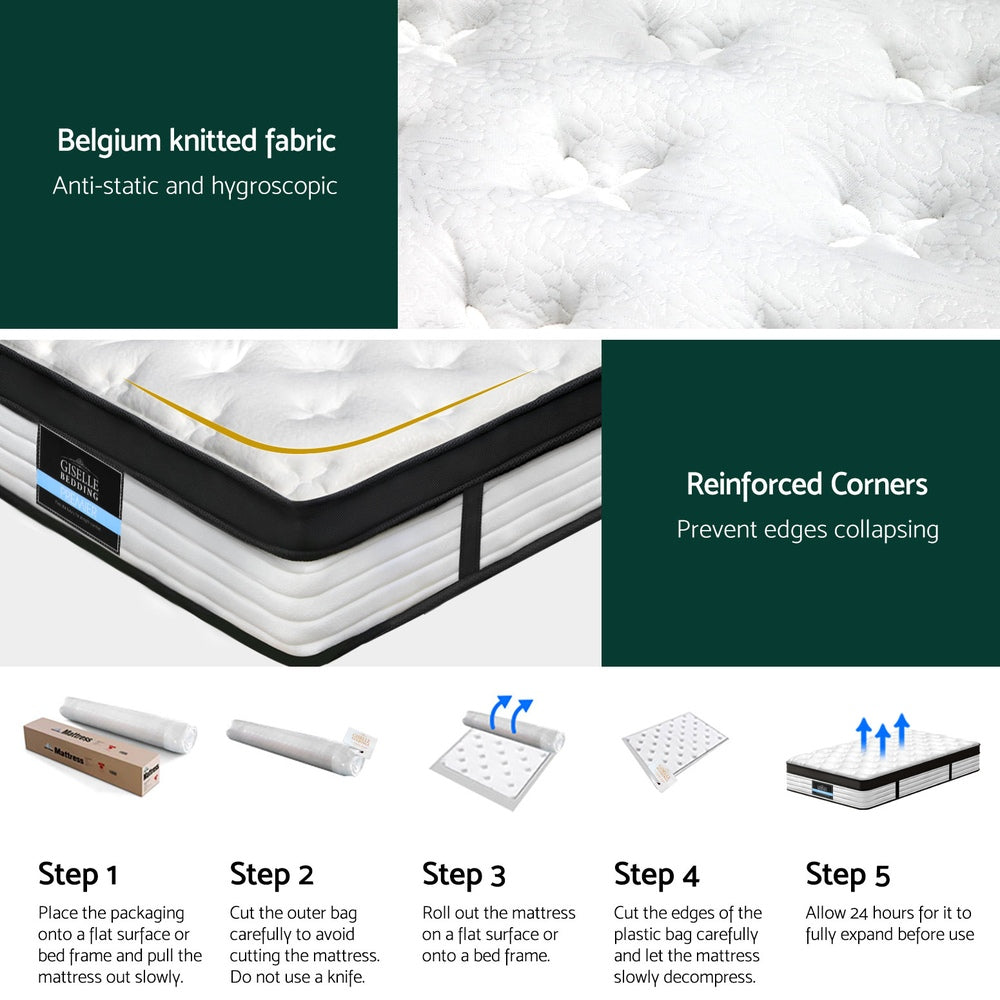 Giselle Bedding 31cm Mattress Euro Top King Single