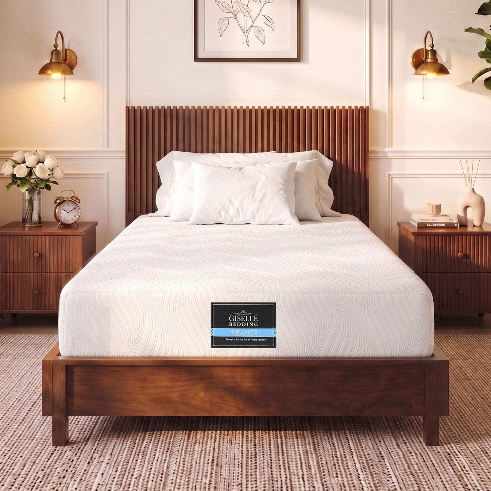 Giselle 25cm Single Hybrid Mattress Soft Knitted Fabric Edge Support Gel Foam