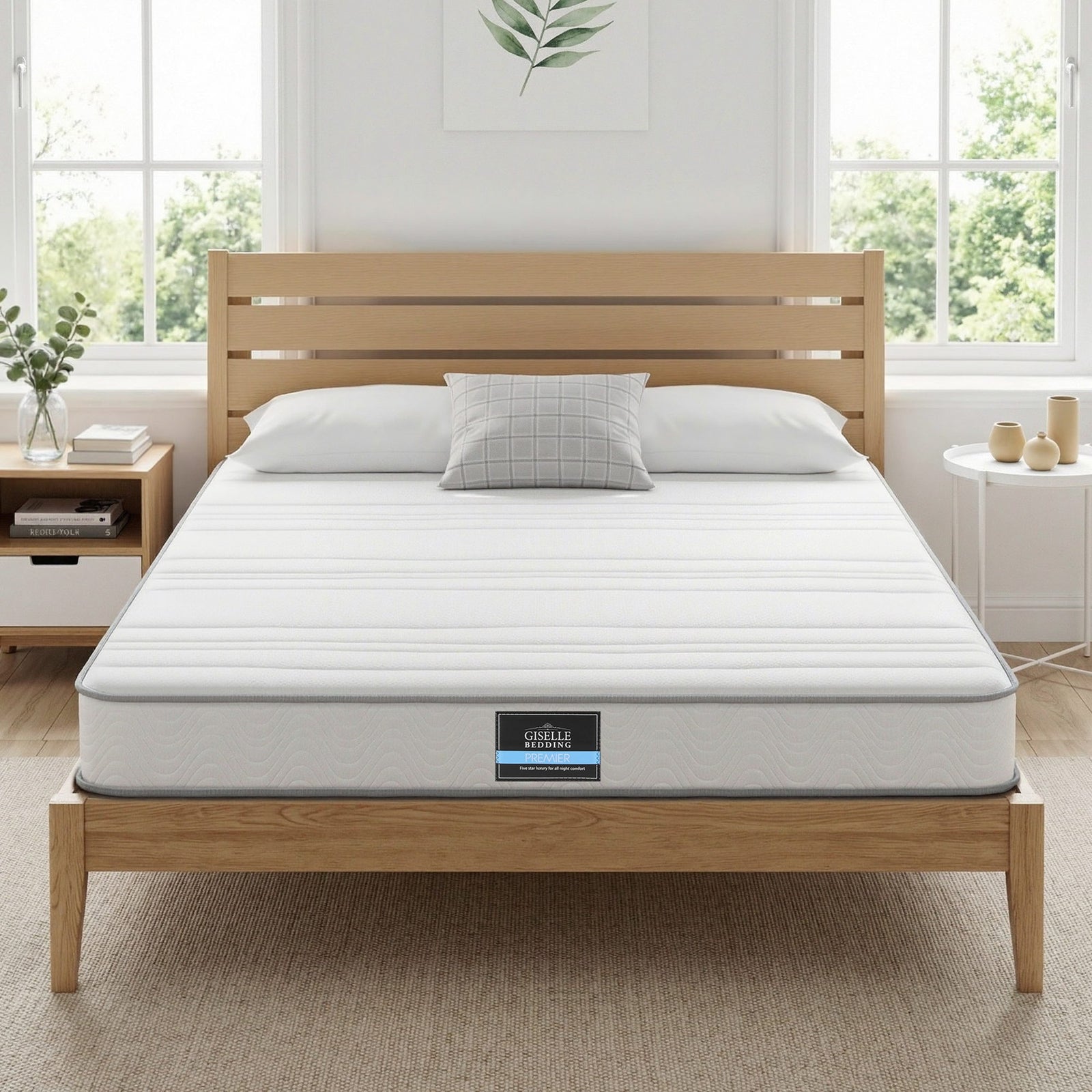 Giselle Queen Mattress 20cm with Reinforced Edge Support Egg-Crate Foam