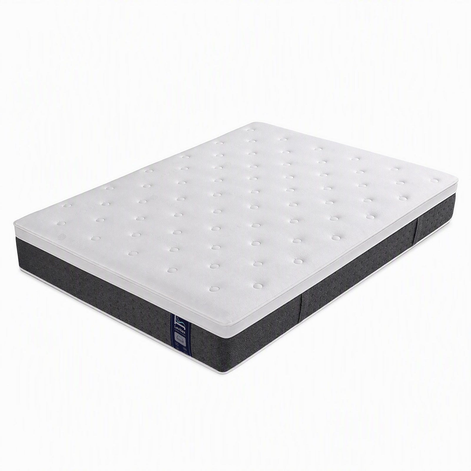 Levitex Queen Mattress Lumbar Support, 5-Zone Pocket Springs & 2-Row Hardened Edges for Deep Sleep, Cooling Gel Memory & Egg-Crate Foam