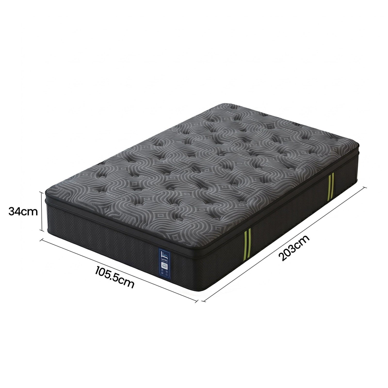 Levitex 34 cm Pocket Spring Mattress with Reinforced Edge Support & 5-Zone Pressure Relief Breathable Gel Memory Foam Hybrid Mattress for Back Pain King Single