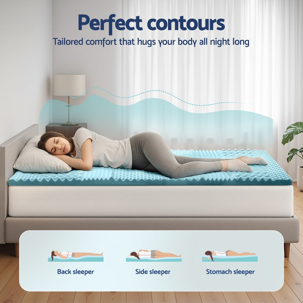 Giselle Bedding 5cm Memory Foam Mattress Topper 7-Zone King Single