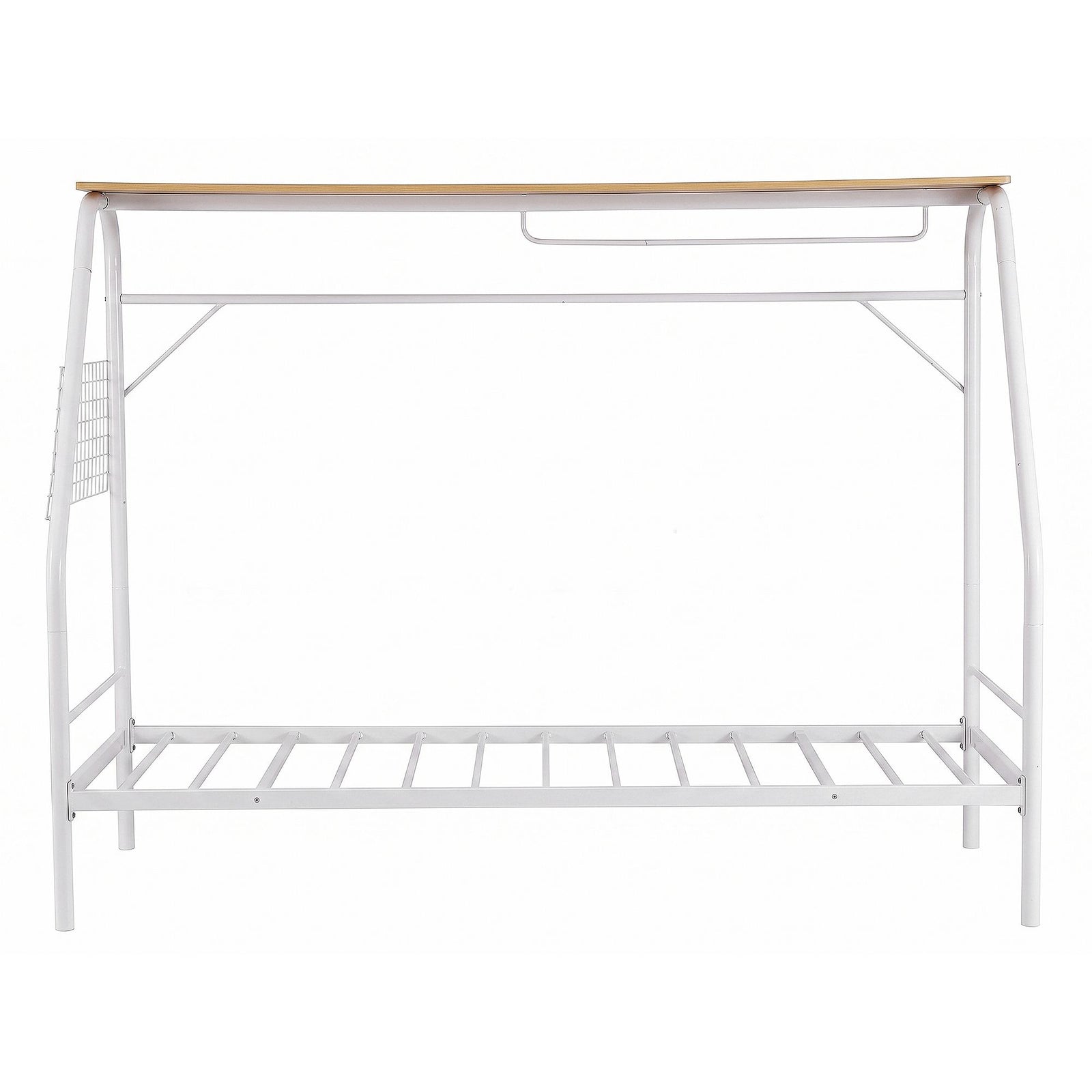 Artiss Single House Bed Frame Metal Canopy Bed Storage Shelf for Kids White