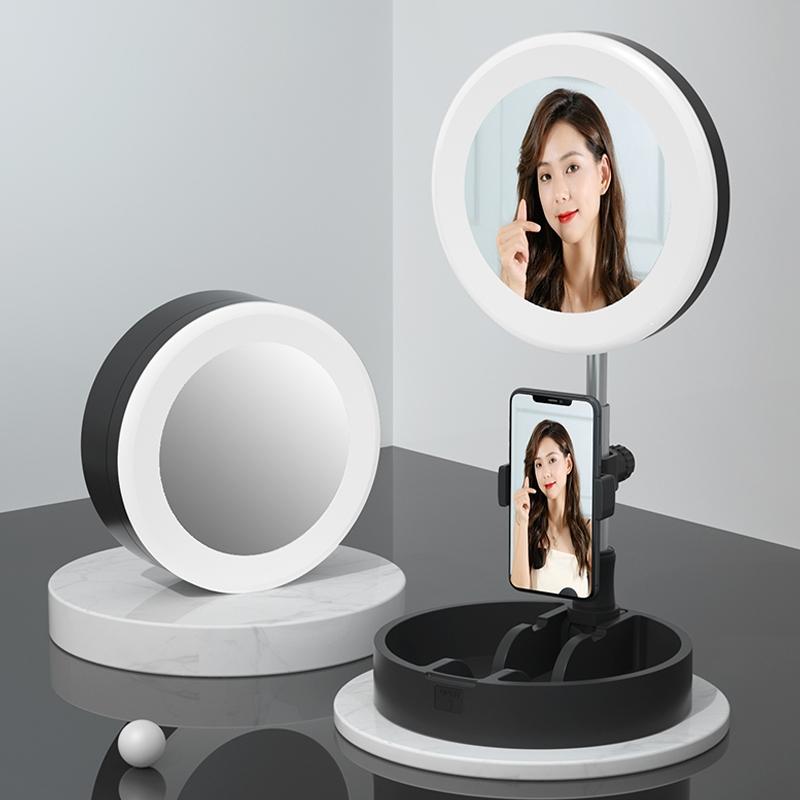 Multi-Function Live Broadcast Ring Light With Phone Holder - G6 Black-1915196781130551296