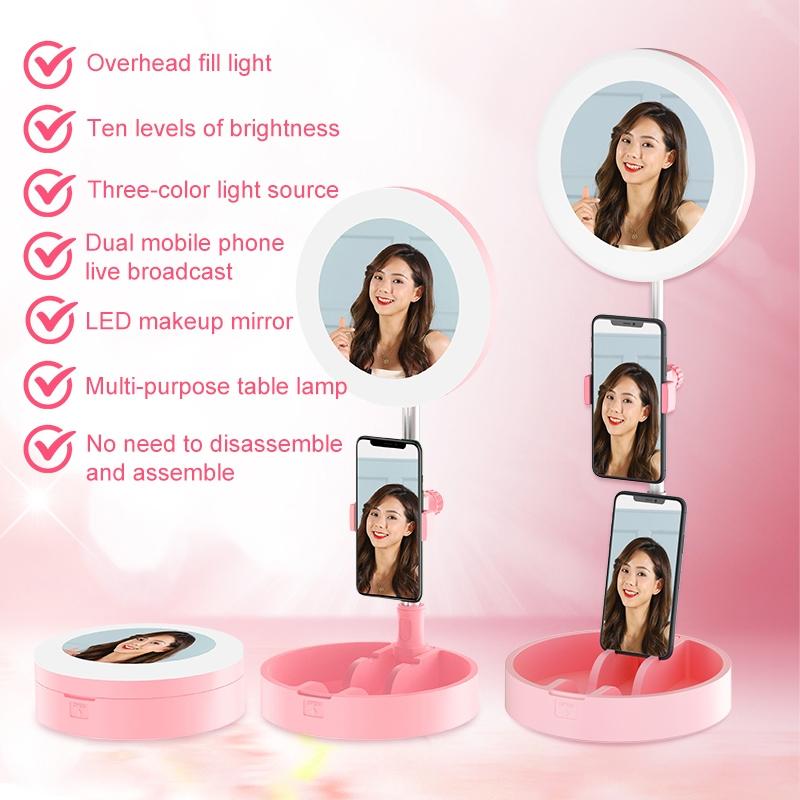 Multi-Function Live Broadcast Ring Light With Phone Holder - G6 Black-1915196781130551298