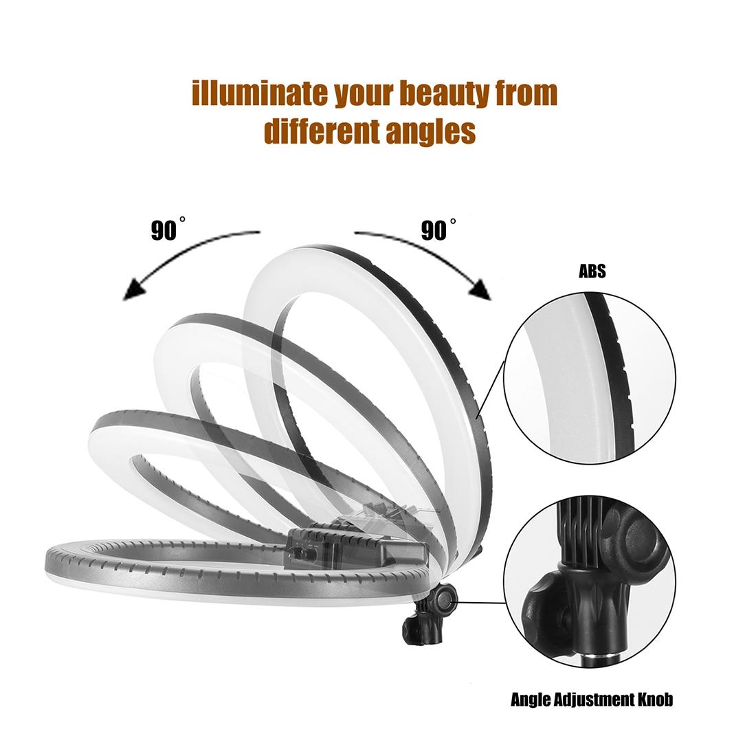 12 Two-Colour Dimmable Ring Fill Light With Tripod - 28W 100-240V-1915198249304723463