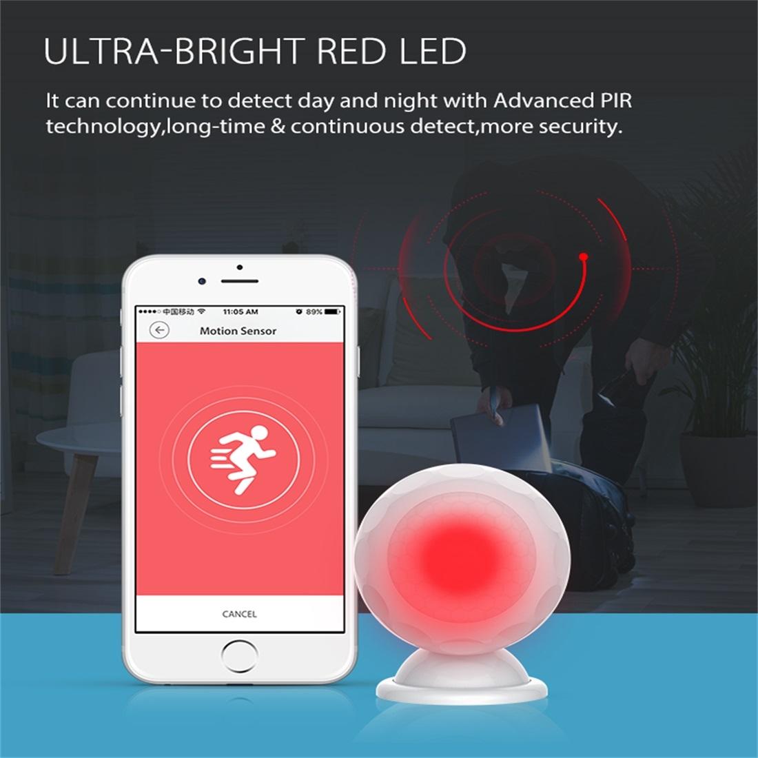 Wireless Wifi Motion Sensor With Magnet Bracket & Red Led For Android / Ios-1915197771137290247