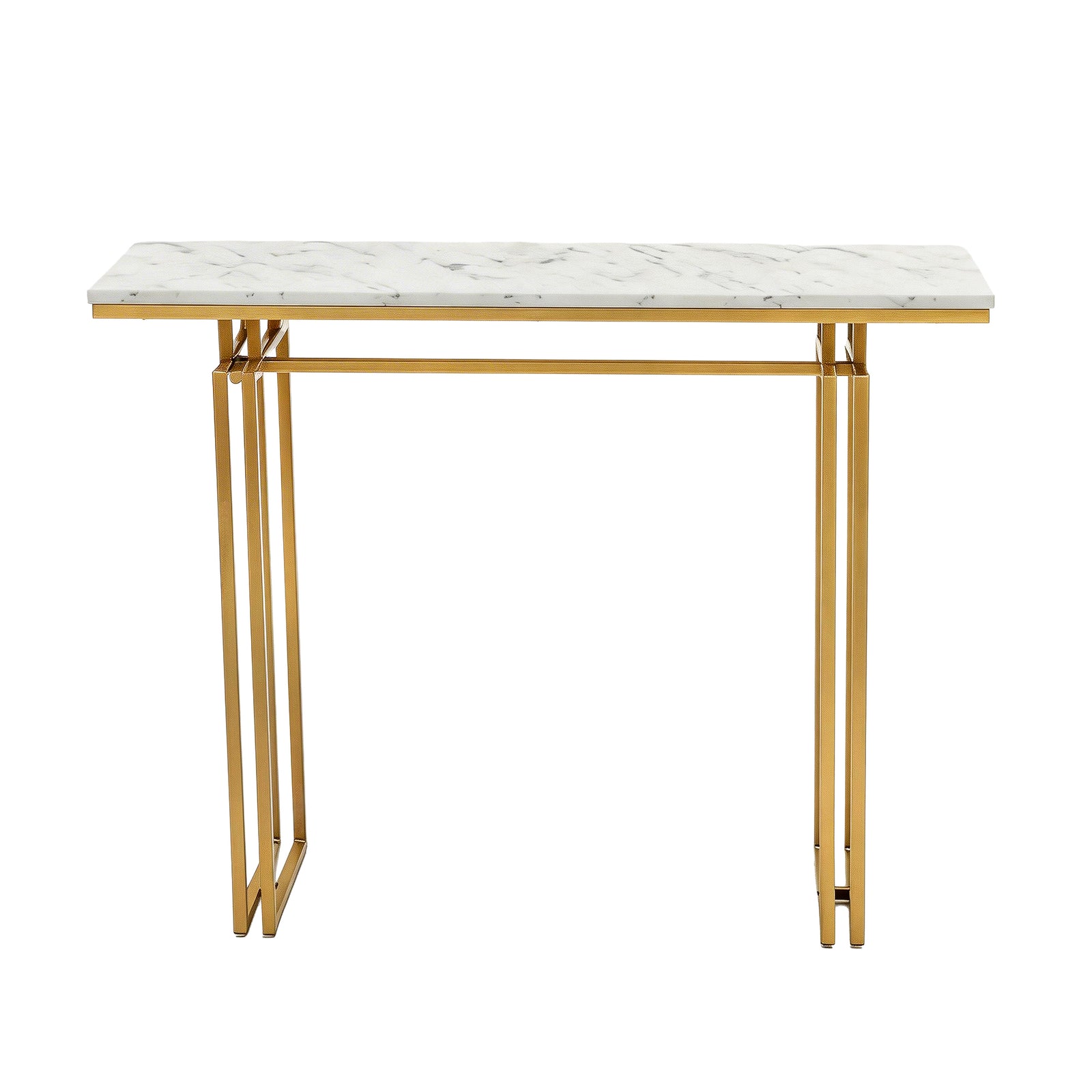 Artiss Console Table Hallway Entryway Table Marble Effect 110CM White & Gold